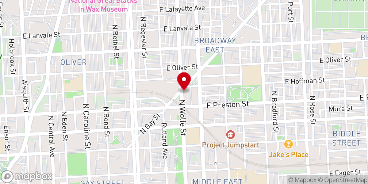 Map showing location of Mount Airy Pentecostal Church