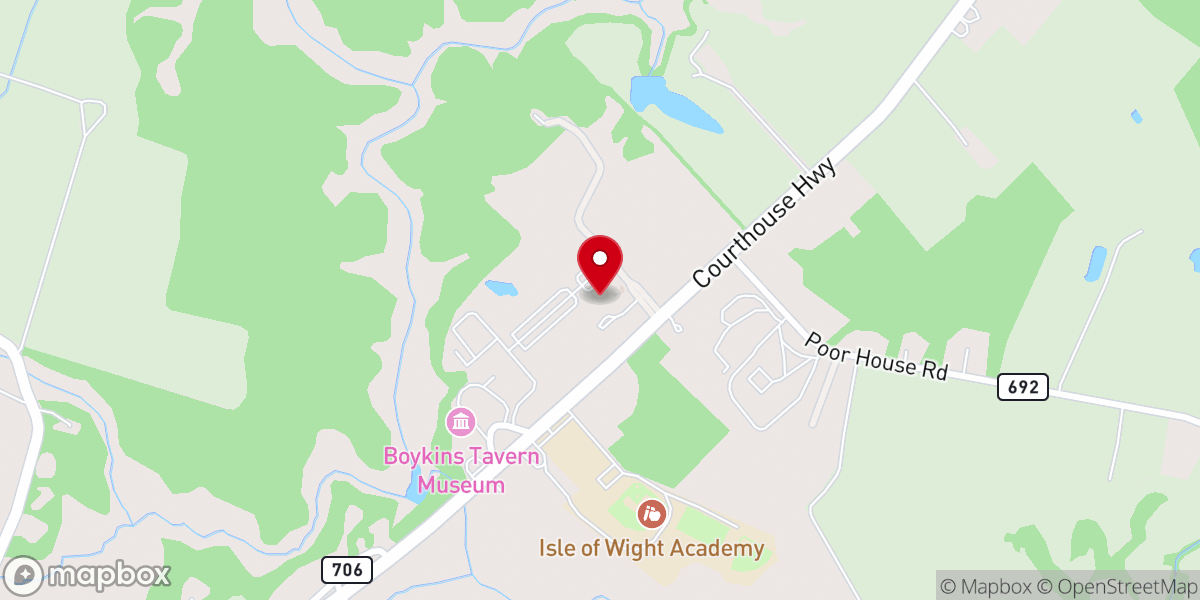 Map showing location of Isle of Wight County Court Services