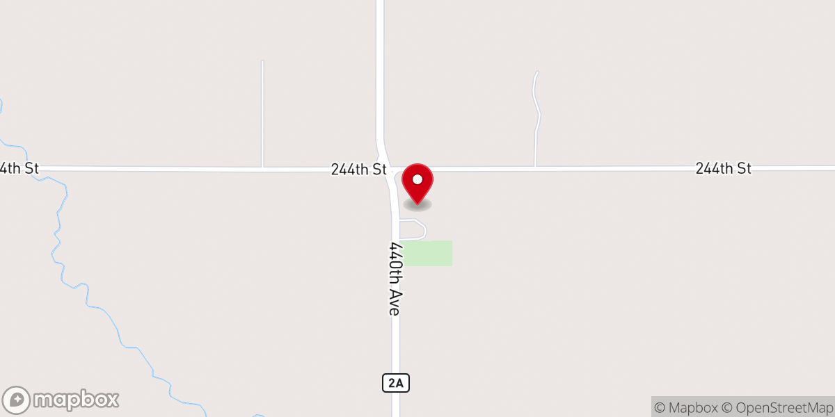 Map showing location of Sun Prairie Baptist Church