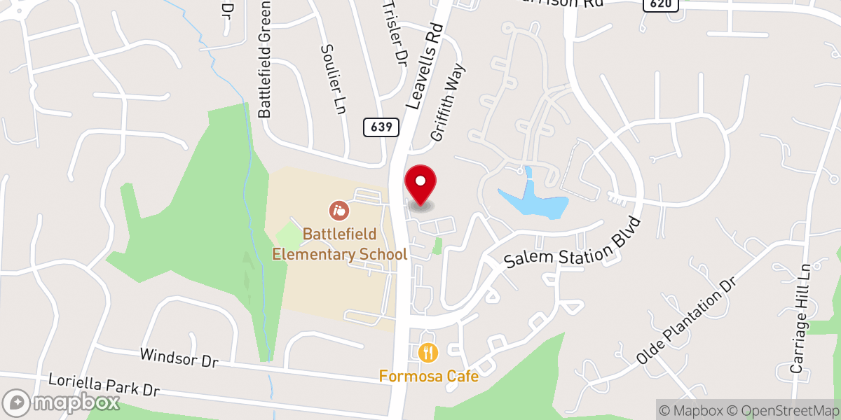 Map showing location of Hope Presbyterian Church