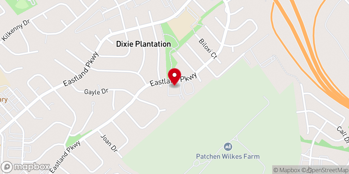 Map showing location of Christ Centered Church