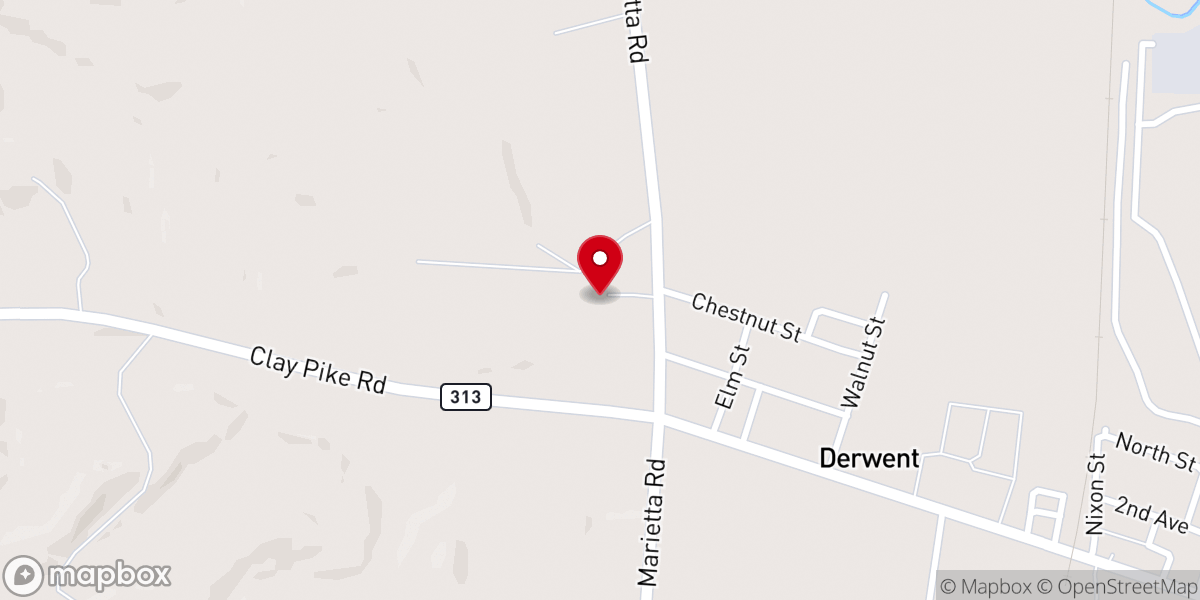 Map showing location of Derwent Christian Union Church