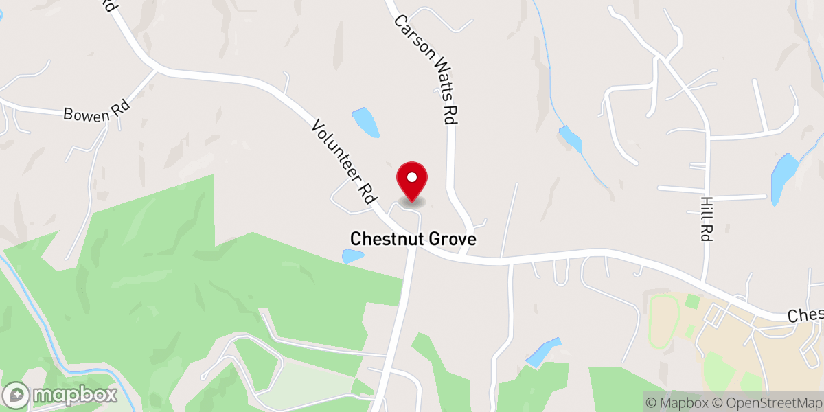 Map showing location of Chestnut Grove Church