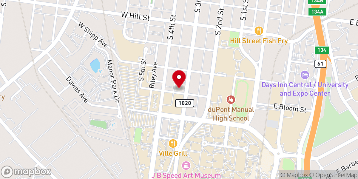 Map showing location of Third Avenue Baptist Church