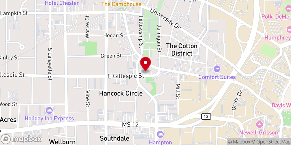 Map showing location of First Church of Christ Holiness