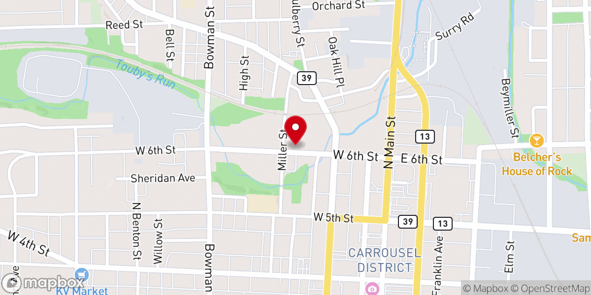 Map showing location of Providence Baptist Church