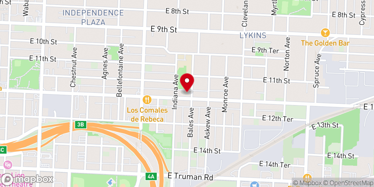 Map showing location of Central Baptist Church