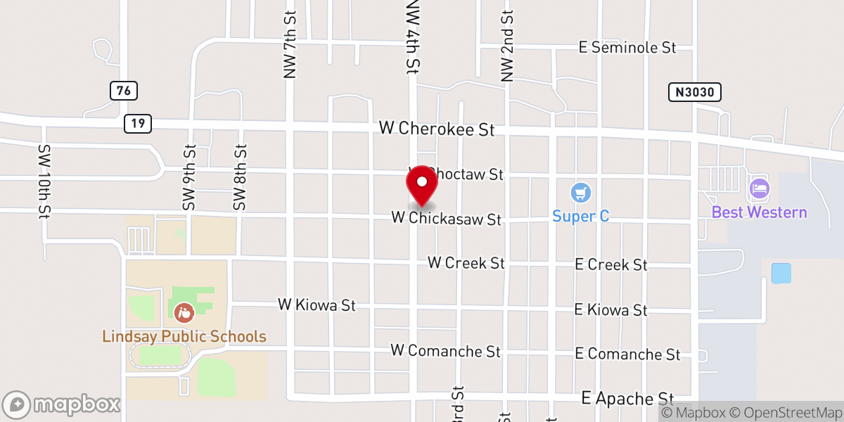 Map showing location of First Christian Church
