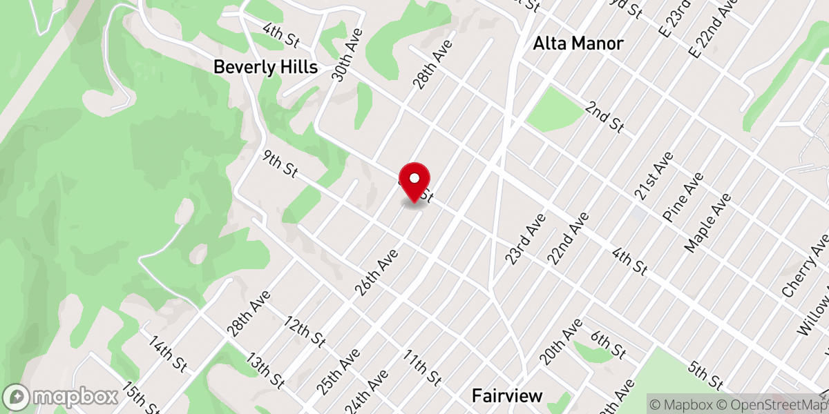 Map showing location of St. Therese's Church, Father Kelley Hall