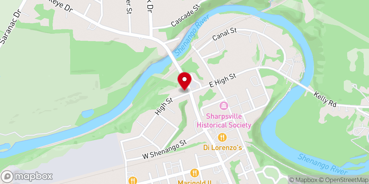 Map showing location of Second Baptist Church