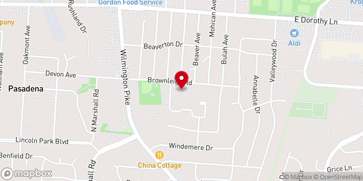 Map showing location of Keystone Church of Kettering