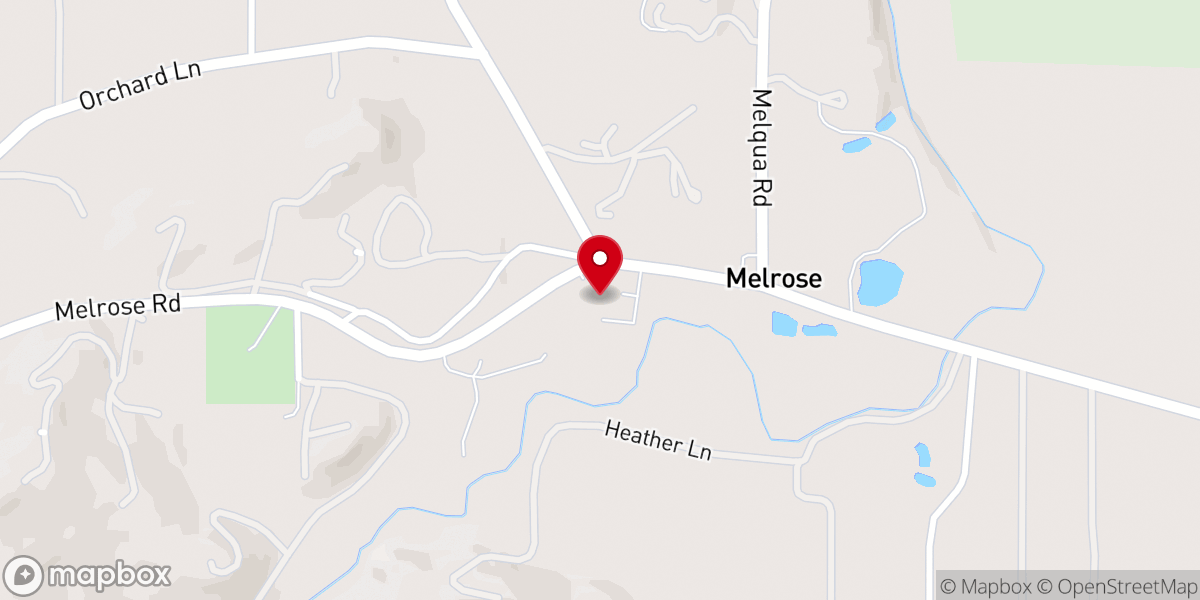 Map showing location of Melrose Comunity Church
