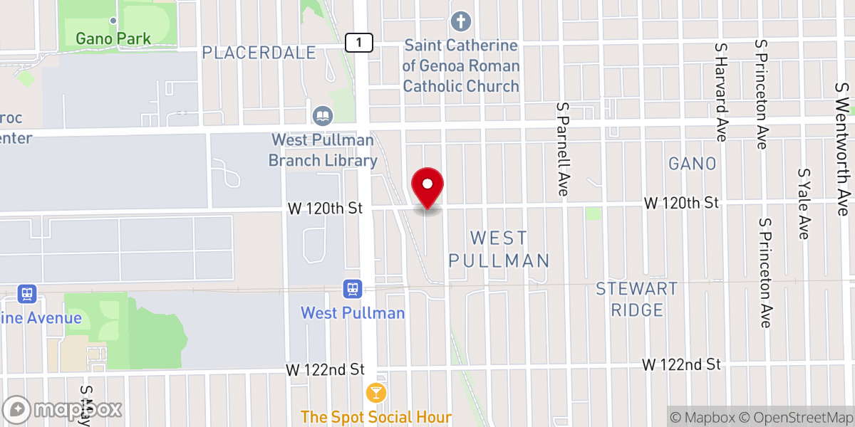 Map showing location of Sanctuary Church of Chicago