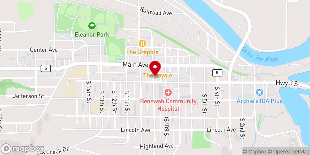 Map showing location of College Ave Baptist Church