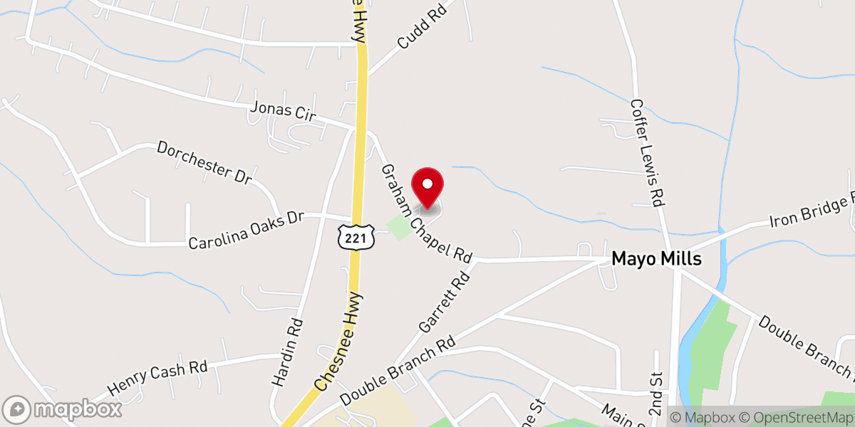 Map showing location of Graham Chapel Wesleyan Church