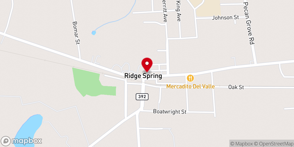 Map showing location of Town of Ridge Spring