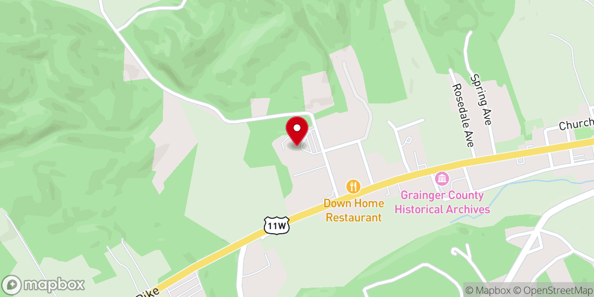 Map showing location of Ridgeview Terrace of Life Care
