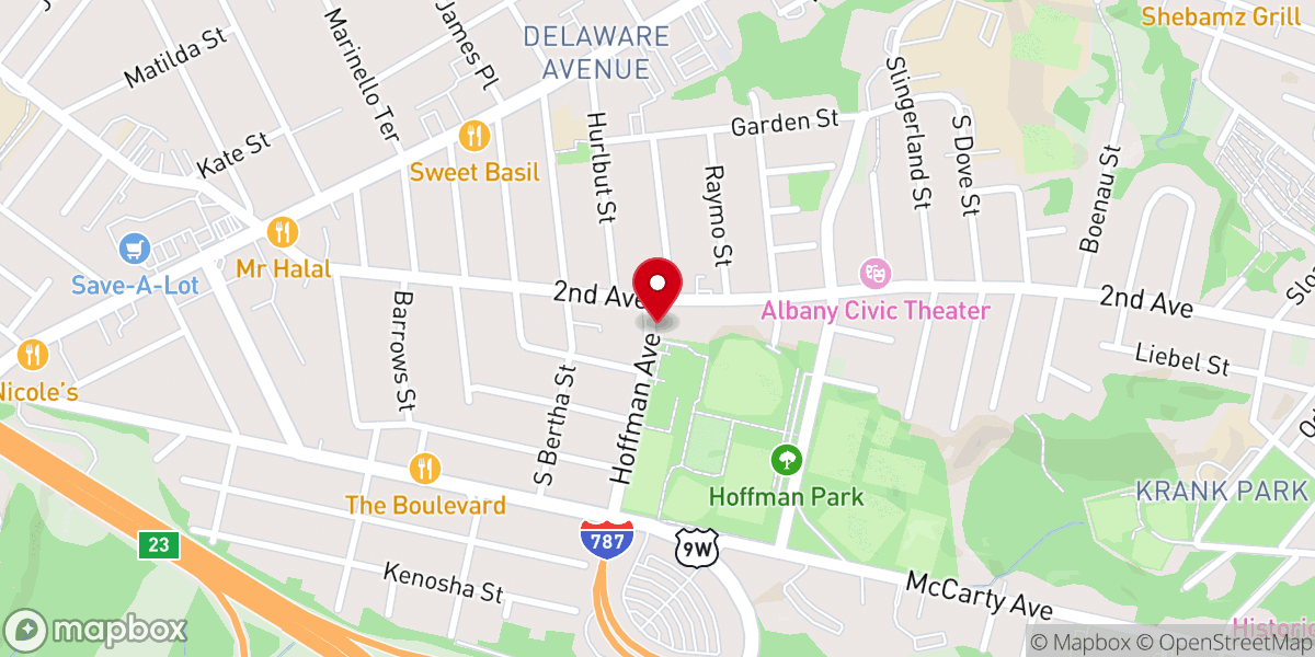 Map showing location of New Hope Church