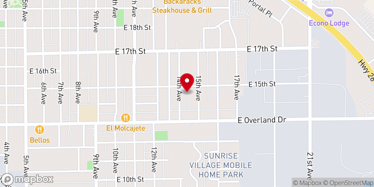 Map showing location of Templo La Hermosa