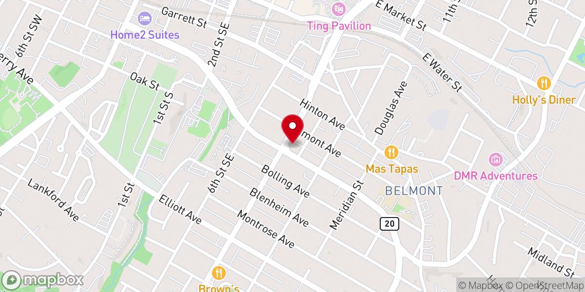 Map showing location of Charlottesville Mennonite Church