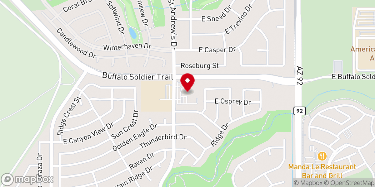 Map showing location of Sierra Vista United Methodist Church