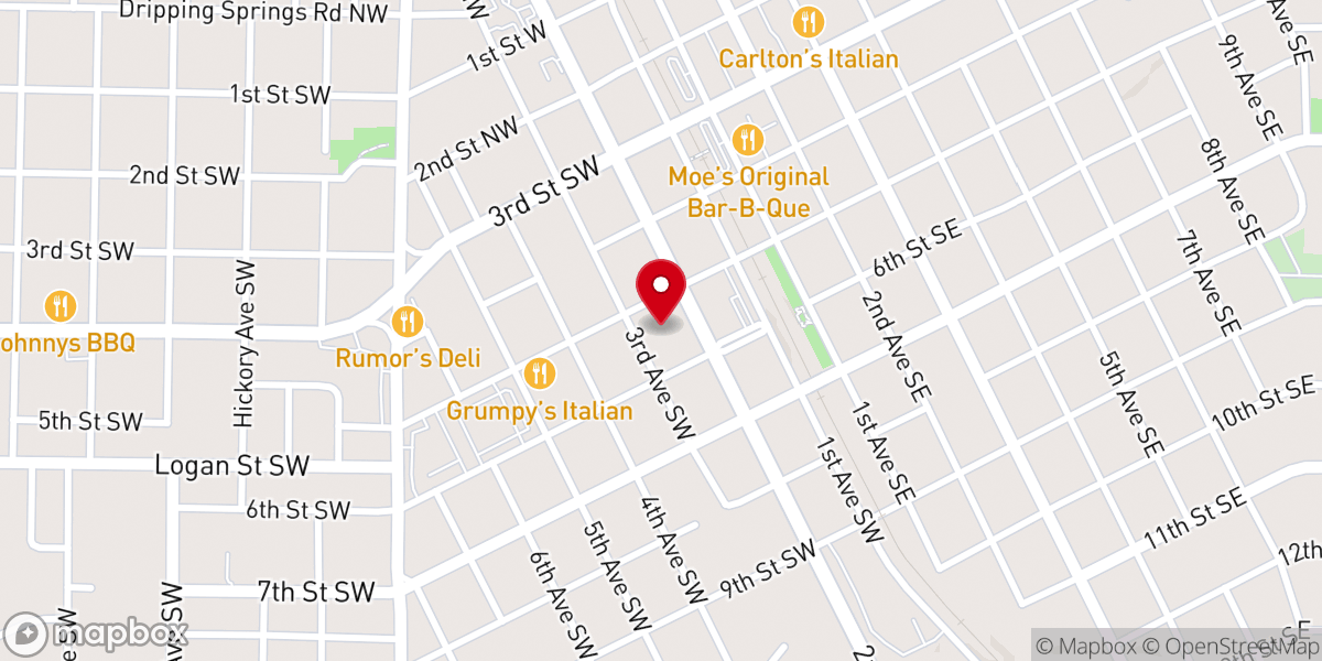 Map showing location of Arkadelphia First Baptist Church
