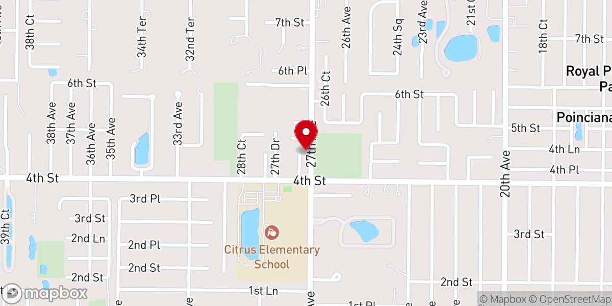 Map showing location of Iglesia Cristiana Cielos Abiertos Vero Beach