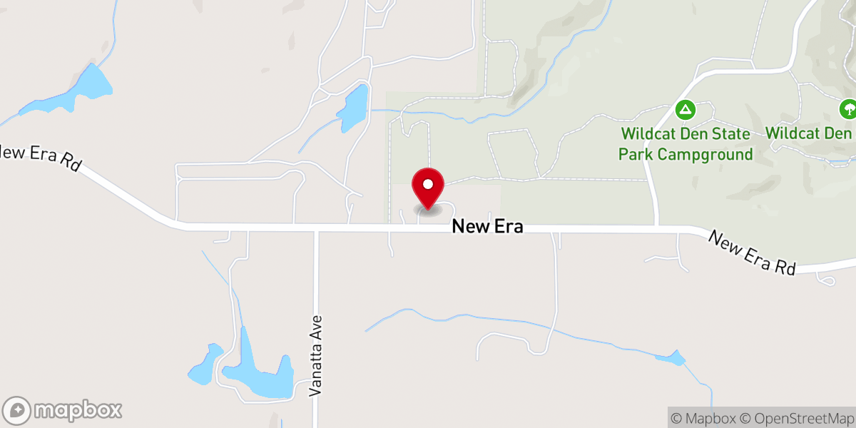 Map showing location of New Era Lutheran Church
