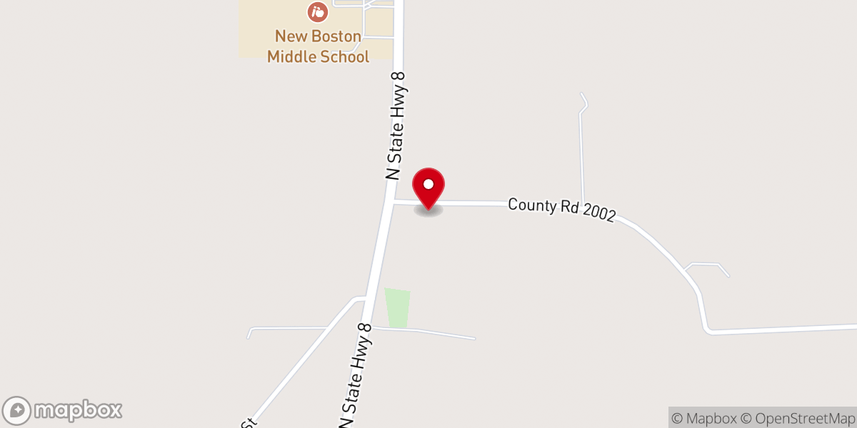 Map showing location of Red Bayou Methodist Church
