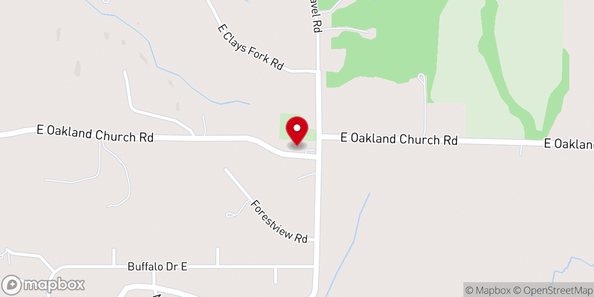 Map showing location of Oakland Christian Church
