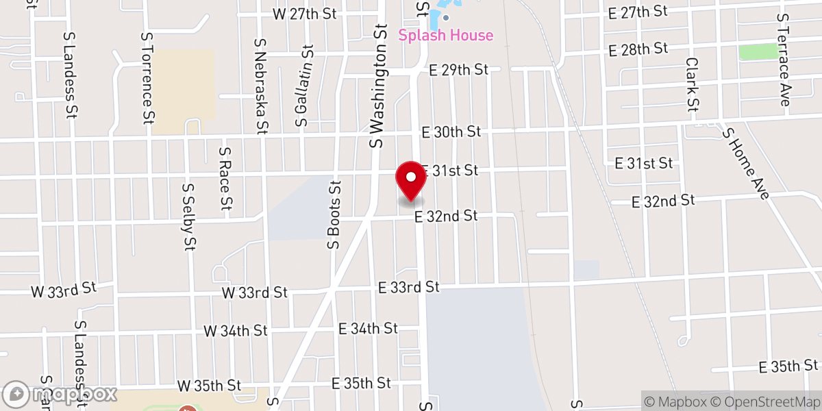 Map showing location of Adams Street Christian Church