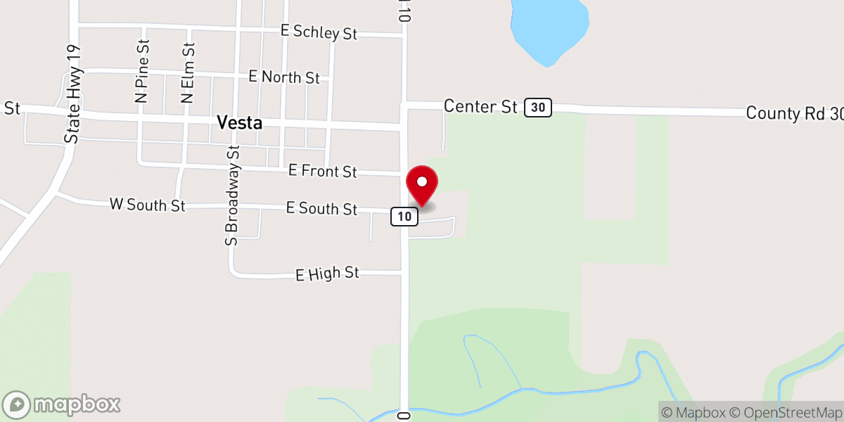 Map showing location of St John's Lutheran Church