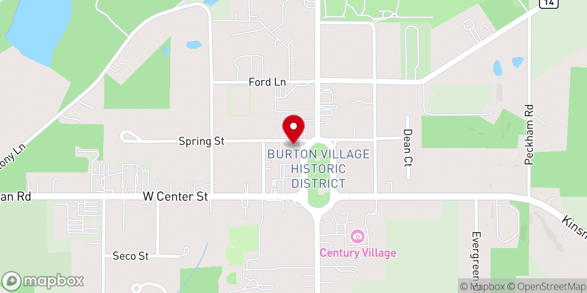 Map showing location of Burton Congregational Church