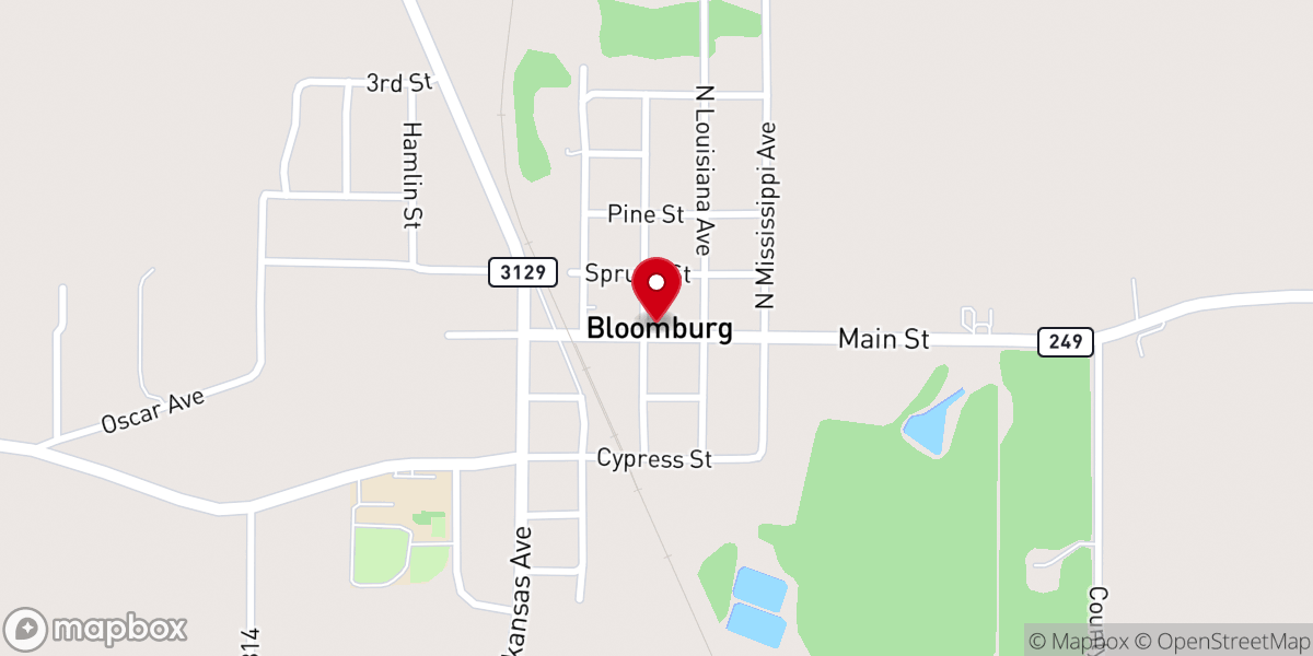 Map showing location of Shady Grove Baptist Church