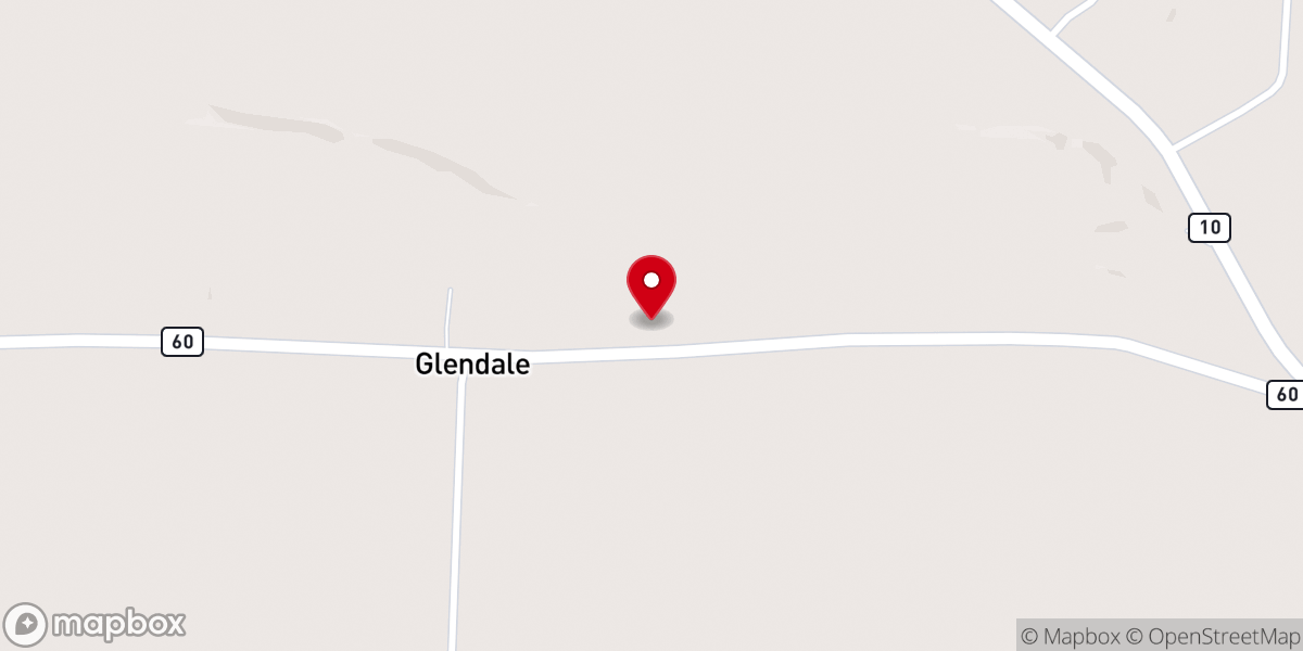 Map showing location of Glendale Baptist Church
