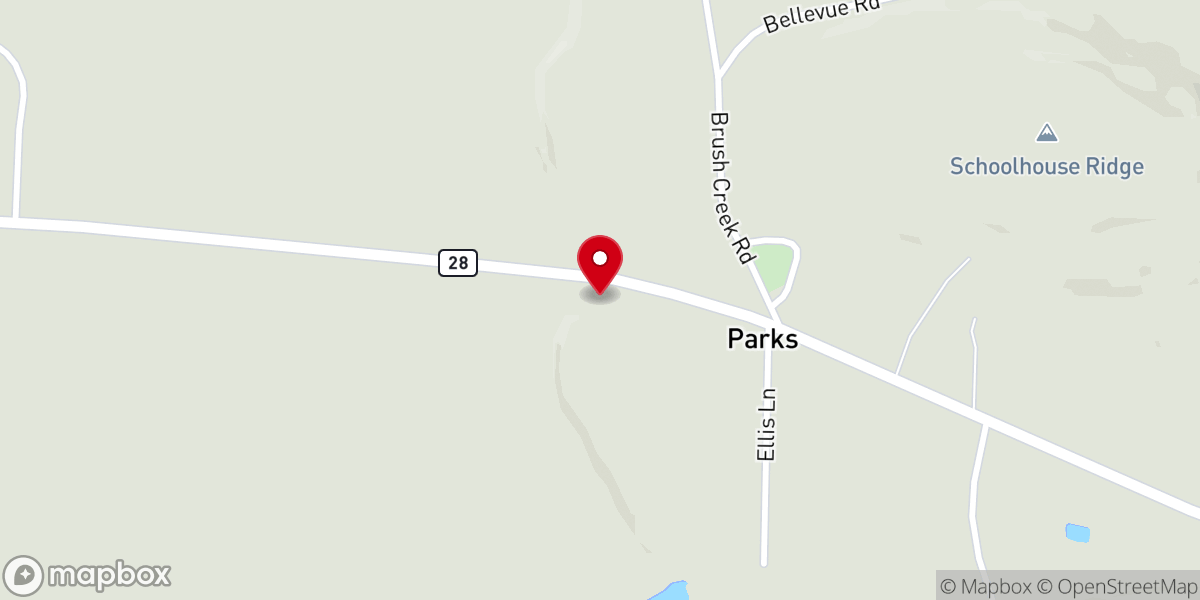Map showing location of Parks Methodist Church