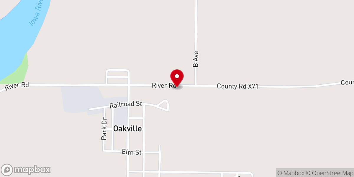 Map showing location of Oakville Community Bible Church