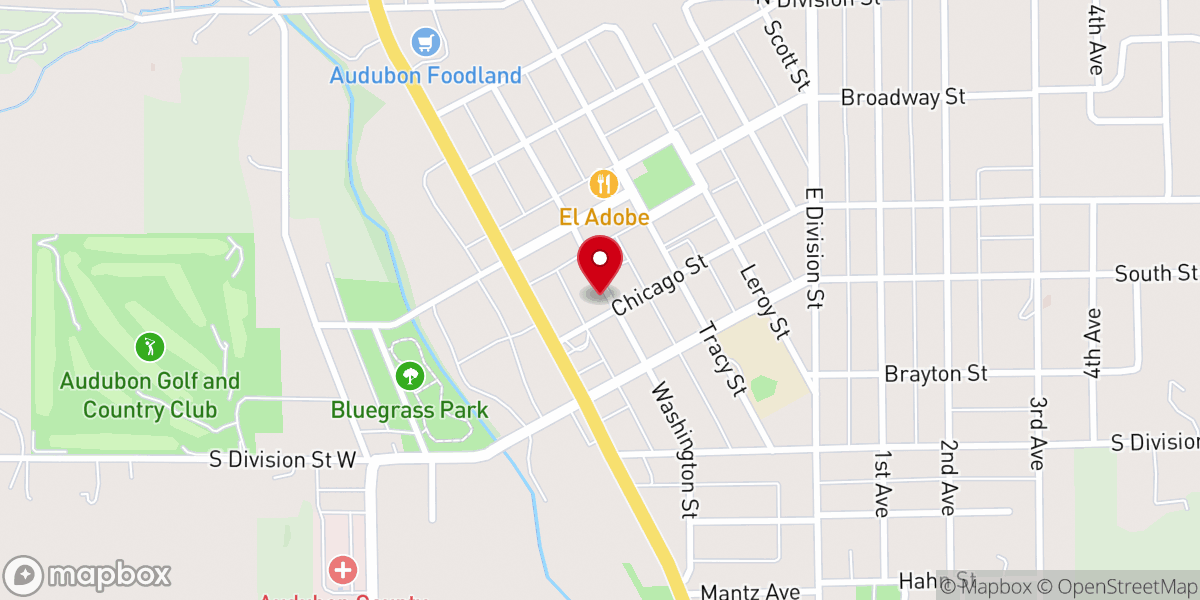 Map showing location of Faith Community Church Audubon