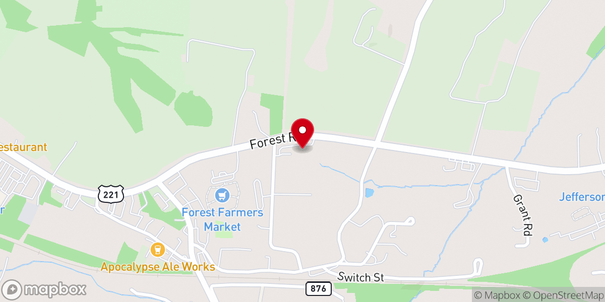 Map showing location of Forrest Memorial Church