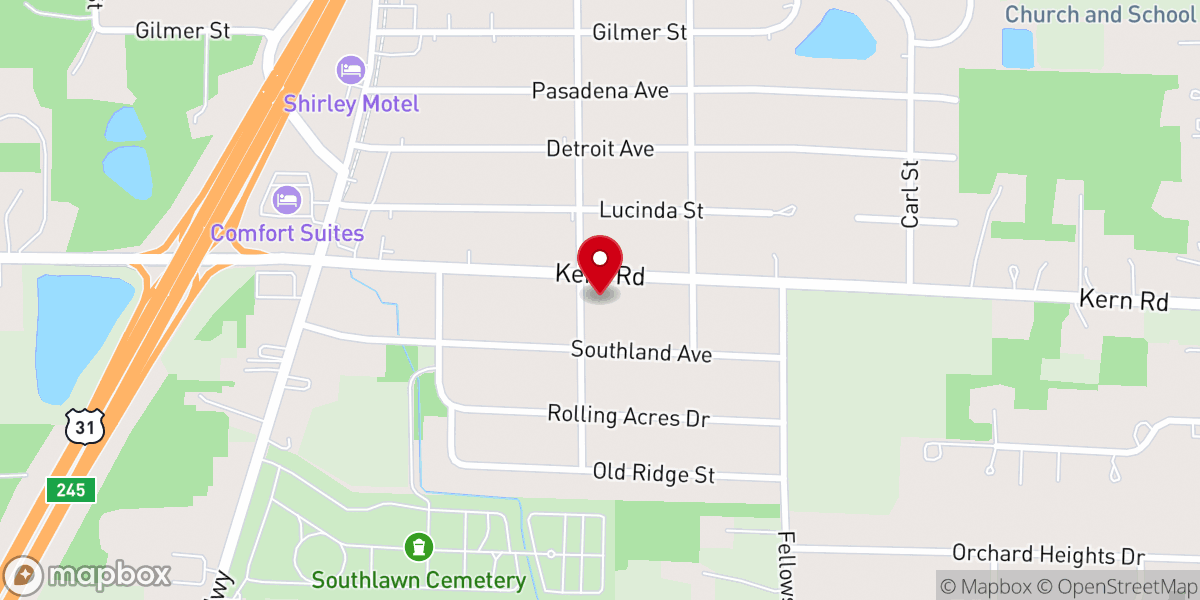 Map showing location of New Beginnings Gospel Tabernacle