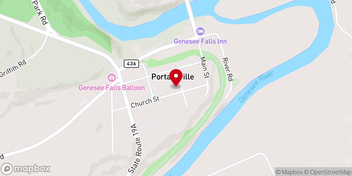 Map showing location of Genesee Falls Fire Department