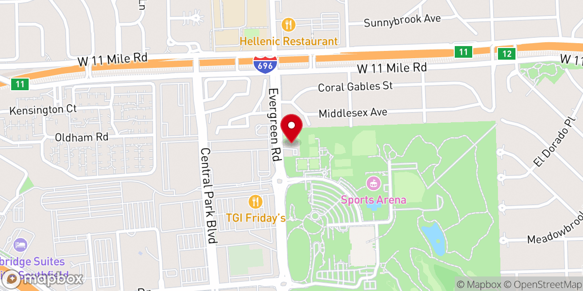 Map showing location of Southfield Reformed Presbyterian Church