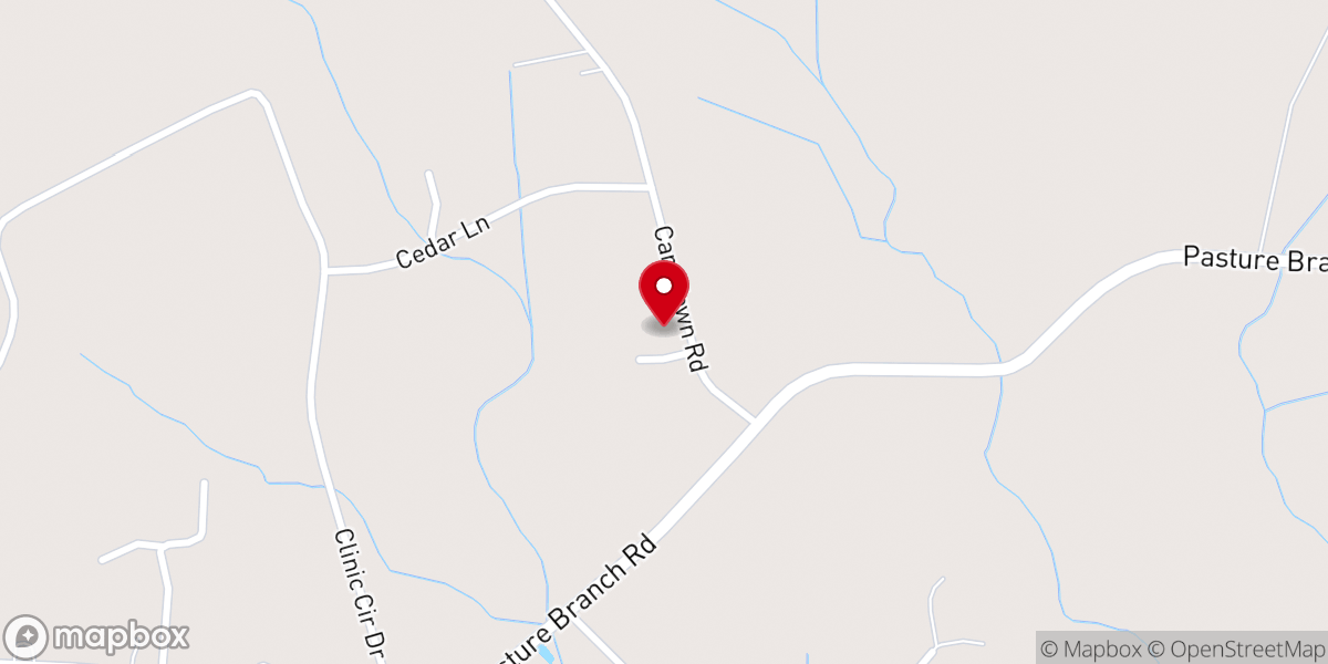 Map showing location of First Baptist Charity Church