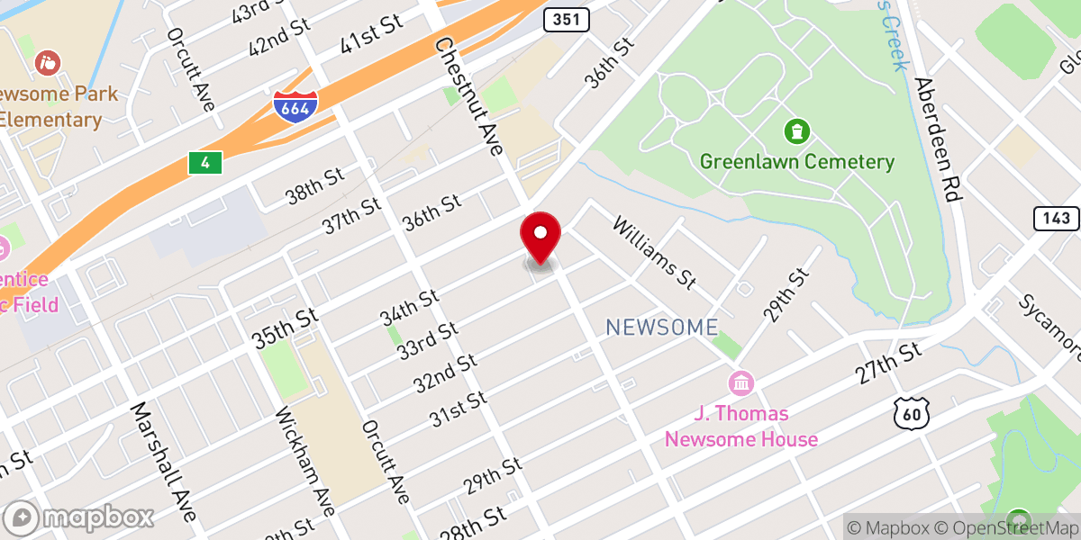 Map showing location of Second Baptist Church East End