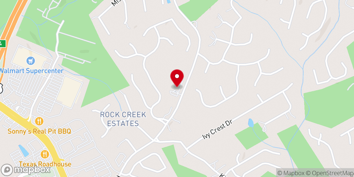 Map showing location of Temple Baptist Church Off Gwinnett County