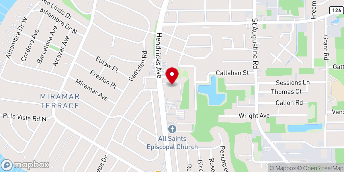 Map showing location of Institute for Worship Studies Florida Campus Inc