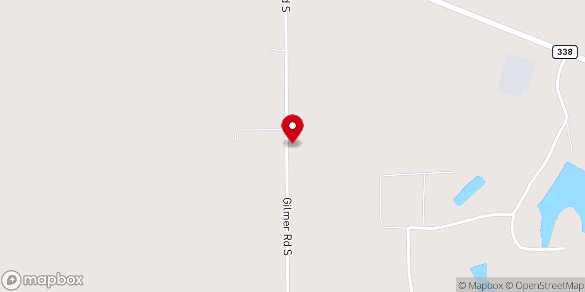 Map showing location of Pinkey Grove Church