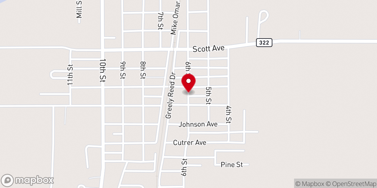 Map showing location of Lambert Baptist Church