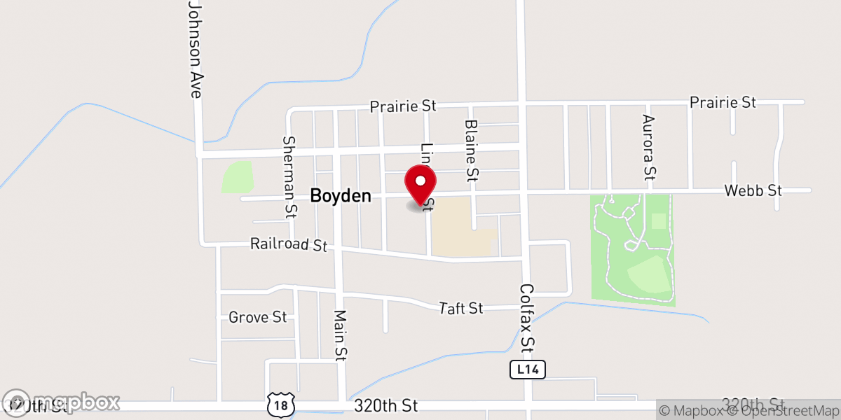 Map showing location of United Presbyterian Church