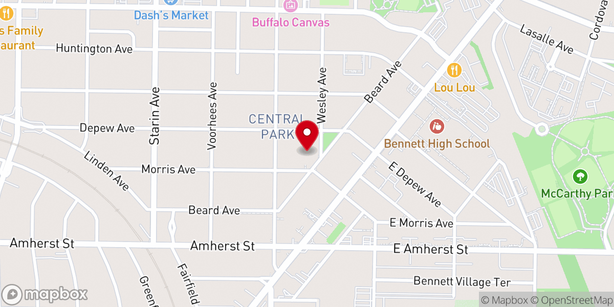 Map showing location of Central Park United Methodist Church